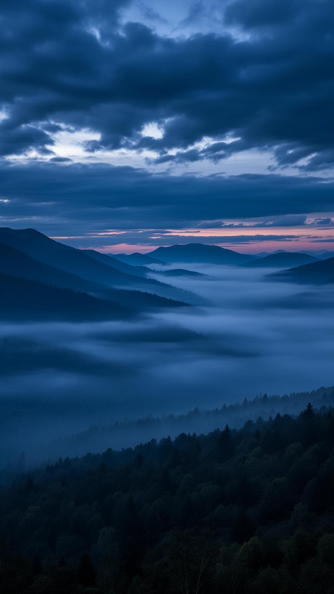Atmospheric mountain landscape